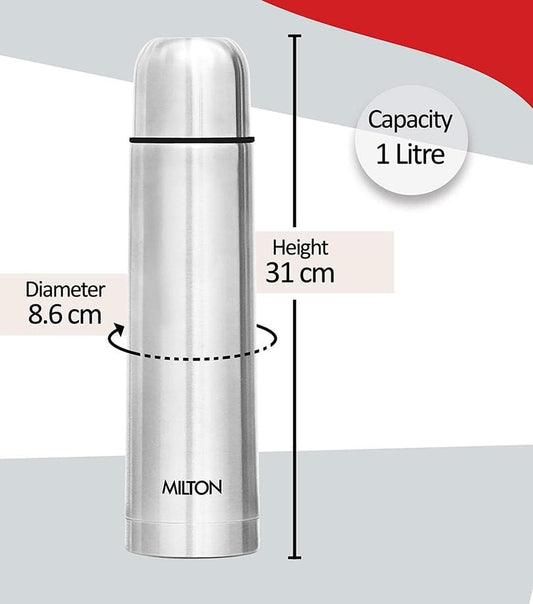Milton Steel Hot & Cold Bottle, 1000 ml Grab2Buy Milton Grab2Buy