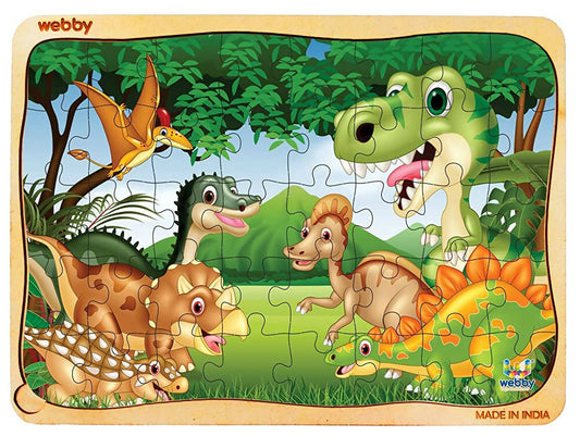 Webby Dinosaurs in Jungle Wooden Jigsaw Puzzle-40 Pcs Grab2Buy Webby Grab2Buy