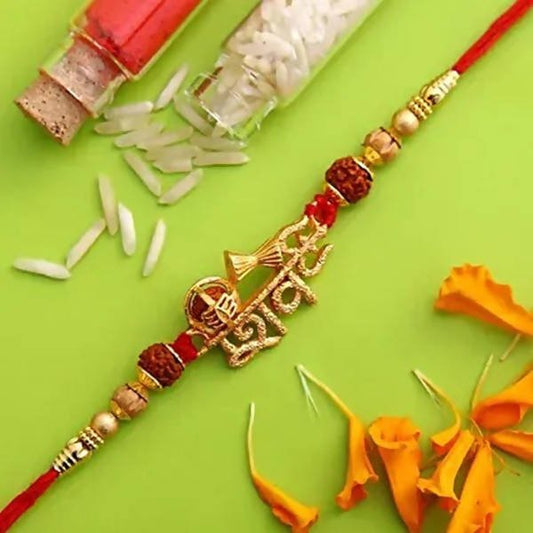 Auspicious Lord Shiv Rakhi & Kaju Roll Box