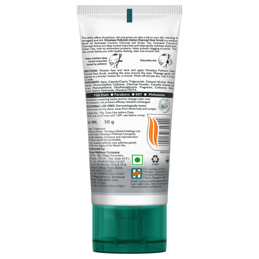 Himalaya Herbals Pollution Detox Charcoal Face Scrub - Grab2buy