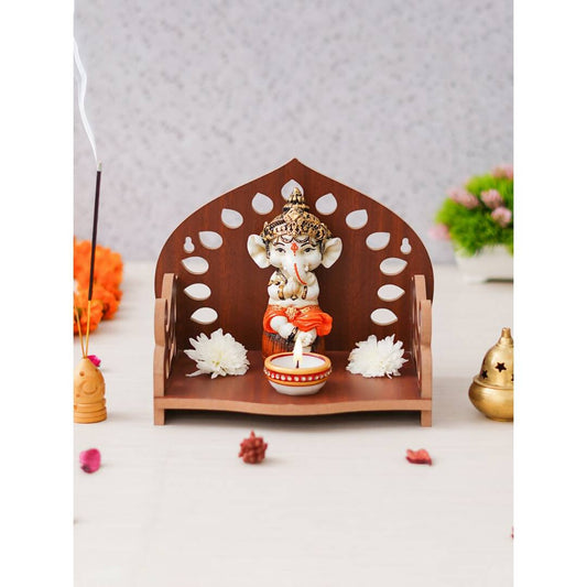 Grab2Buy Brown Decorative Wooden Pooja Temple