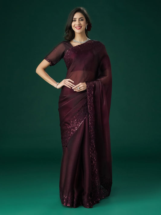 kasee Floral Embroidered Saree