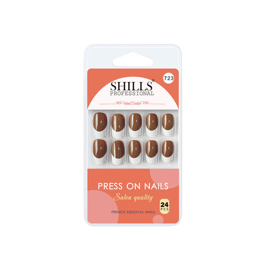 Shills Professional Reusable Press On Nails French Square - SPN723
