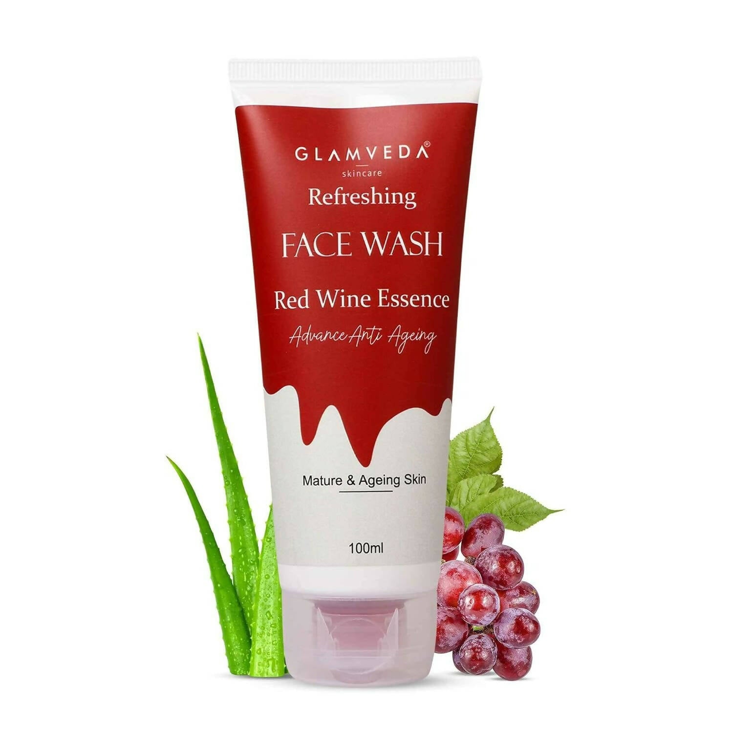 Glamveda Red Wine Advance Anti Ageing Face Wash - Grab2buy