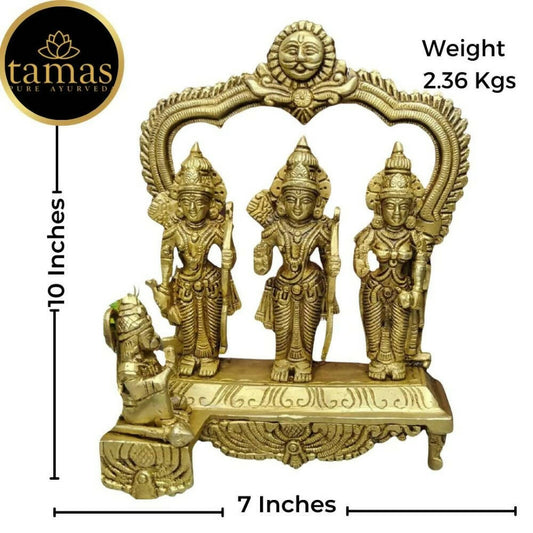 Tamas Brass Ram Darbar Statue | Ram Sita Laxman Hanuman | Golden