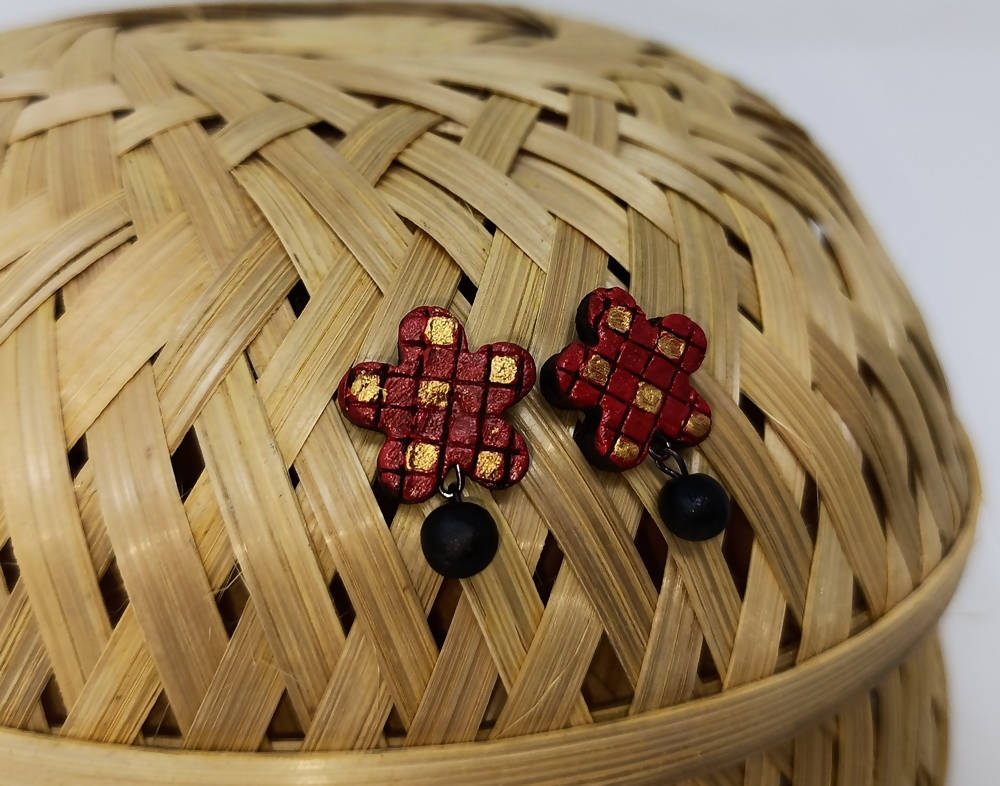 Terracotta Star Studs With Drops