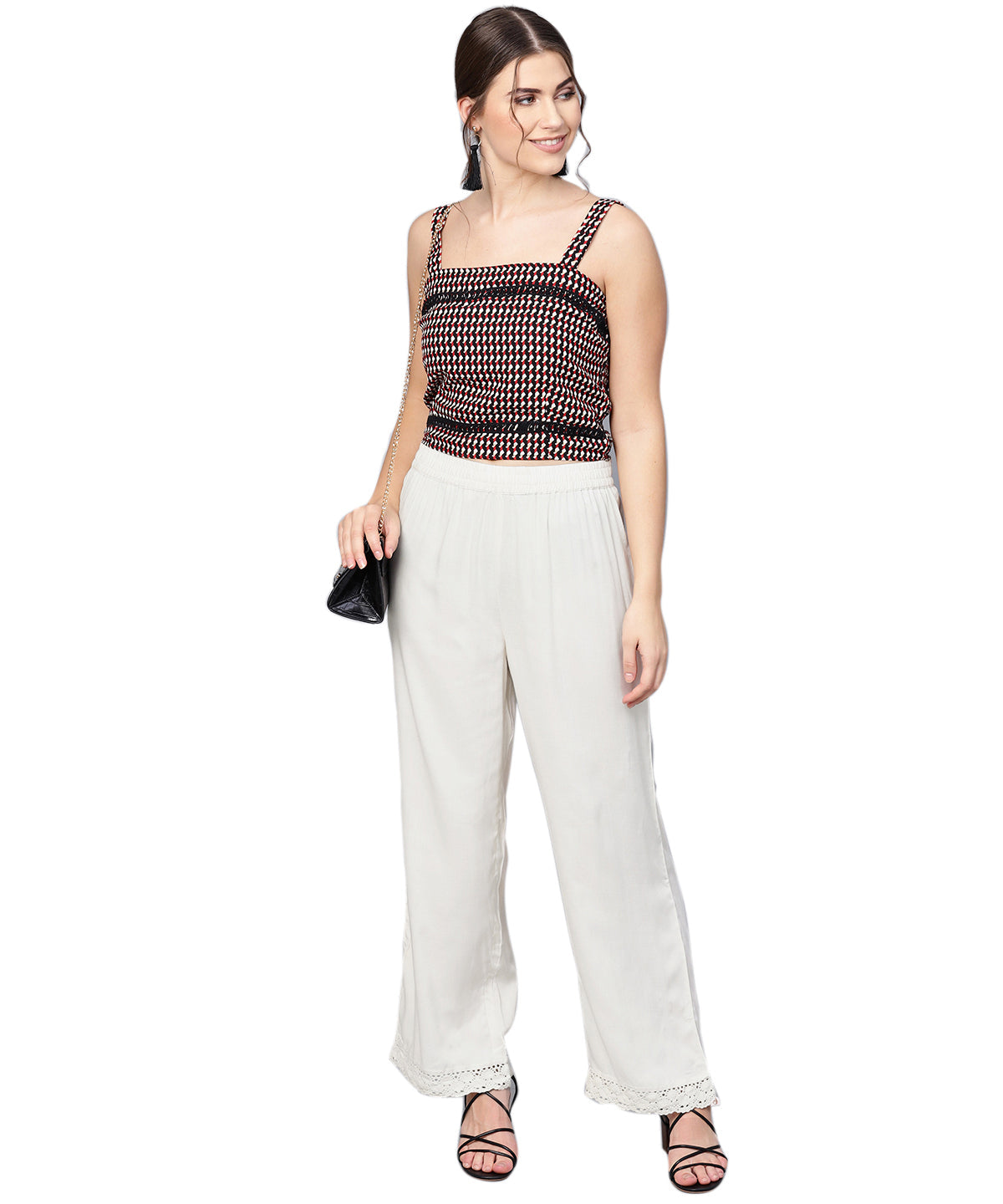 Juniper Women Offwhite Rayon Solid Wide Leg Palazzo - Grab2buy