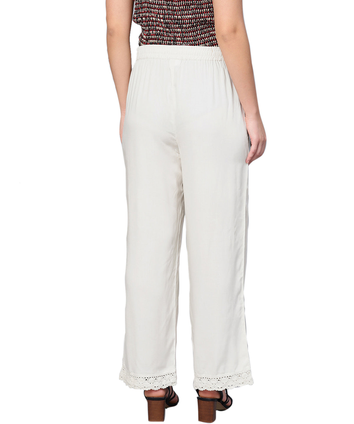 Juniper Women Offwhite Rayon Solid Wide Leg Palazzo - Grab2buy