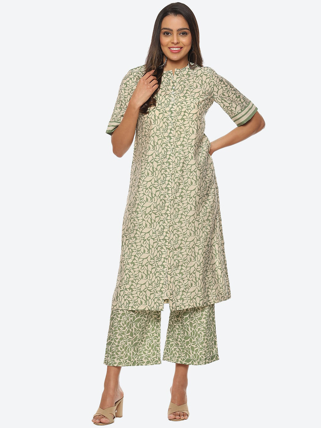 Biba Women Floral Printed Kurta with Trousers - Grab2buy