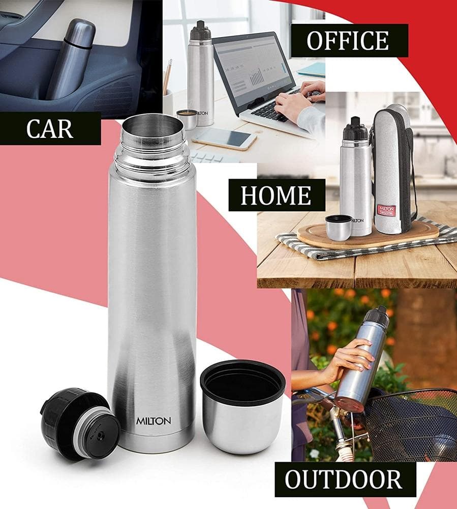 Milton Steel Hot & Cold Bottle, 1000 ml - Grab2buy