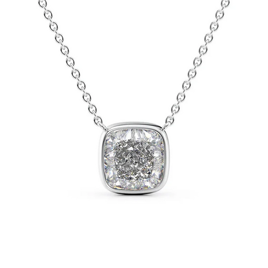Cauer Elegant 14K White Gold Plated Moissanite Pendant Necklace Grab2Buy Cauer Grab2Buy