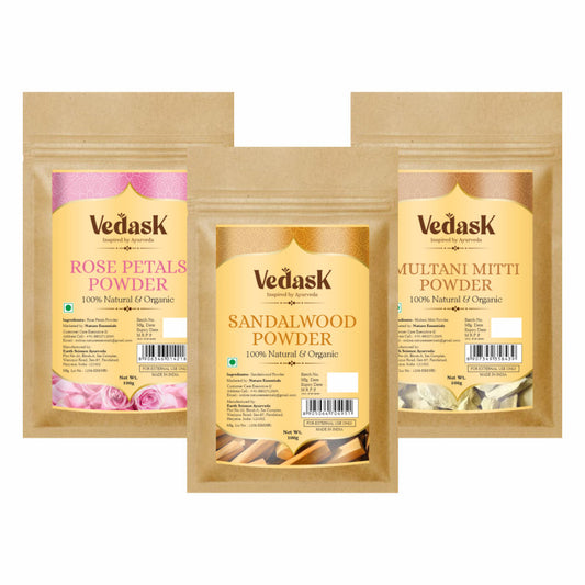 Vedask SandalWood Powder, Rose & Multani Mitti Powder Grab2Buy Vedask Grab2Buy