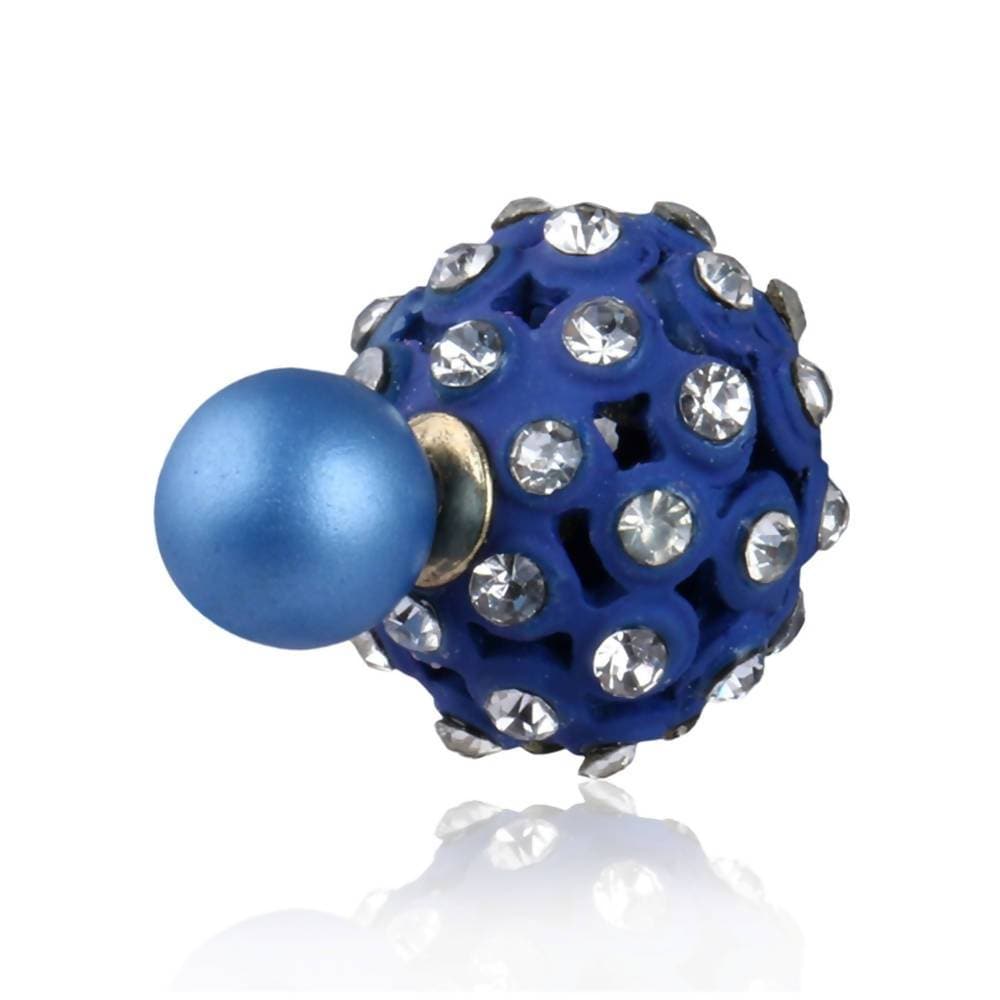 Trendoo Jewelry Gold Plated Stylish Fancy Blue Studs