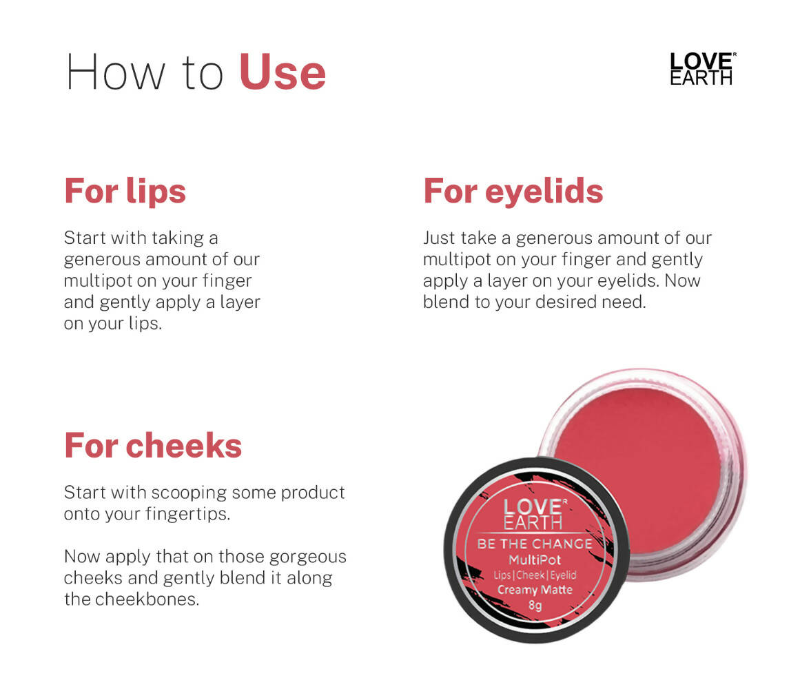 Love Earth Multipot-Be The Change Lip Tint - Distacart