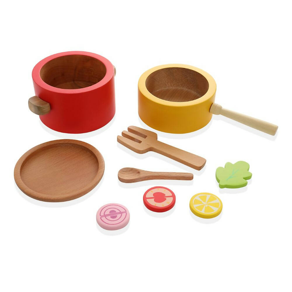 Nesta Toys Kitchen Play Set | Beech Wood Cooking Set - Grab2buy