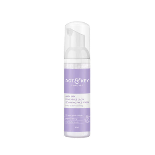 Dot & Key AHA BHA & Pineapple Glow Foaming Face Wash For Glowing Skin, Oily, Acne Prone Skin,Sulphate Free