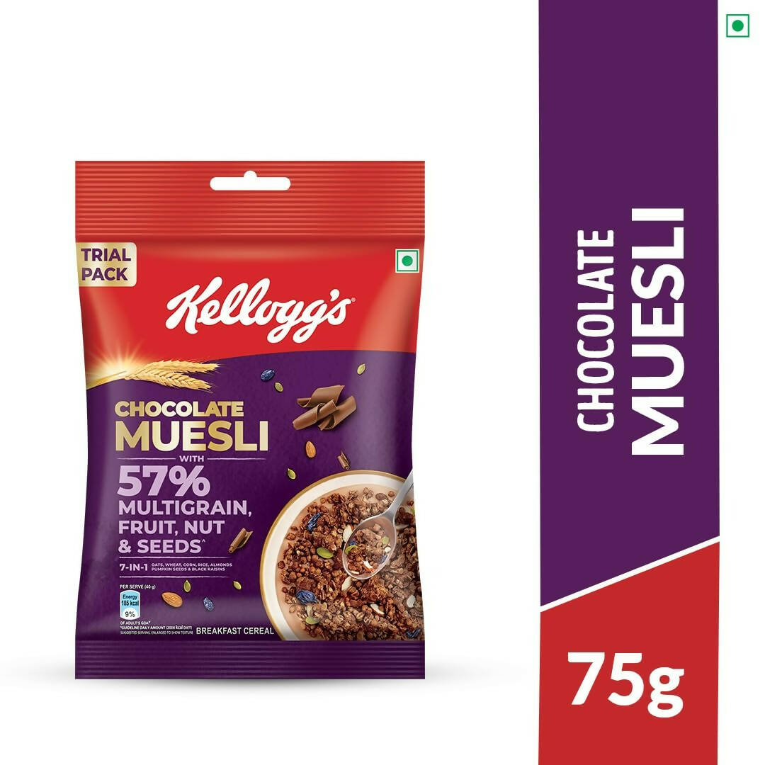 New Kellogg's Chocolate Muesli 57% Multigrain, Fruit, Nut & Seeds - Grab2buy