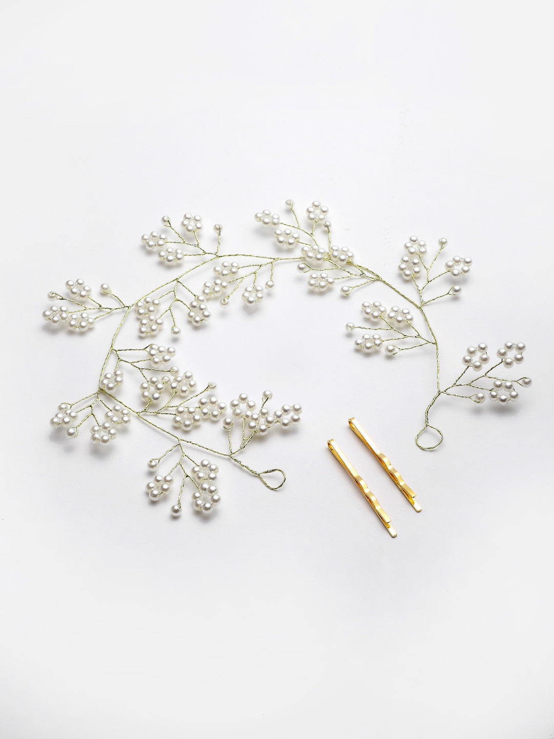 Panash Women Gold-Toned & White Beaded Tiara - Grab2buy