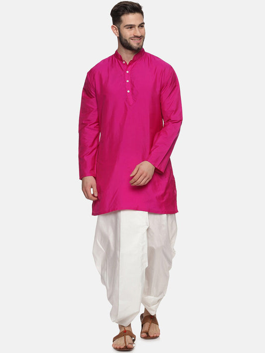 Sethukrishna Men Rose Kurta with Trousers