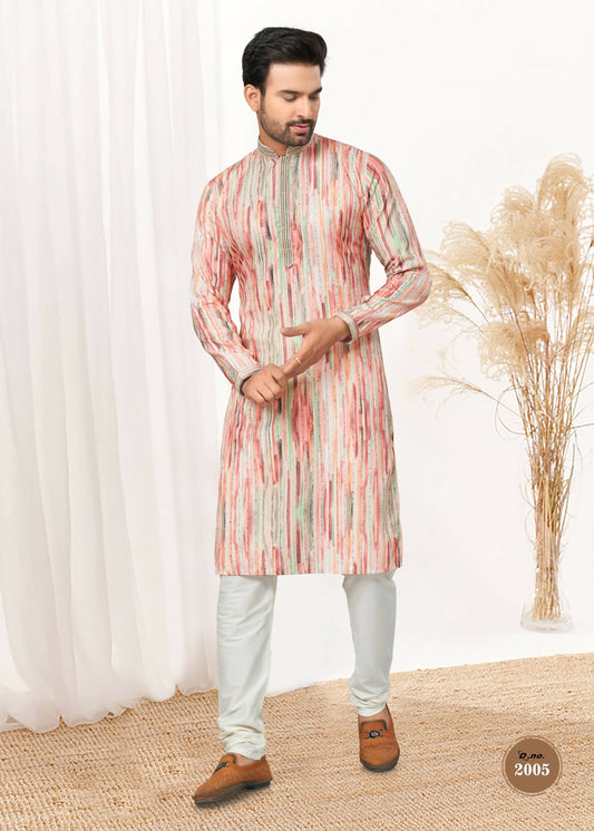 Joban Fashion Men's multicolor Cotton printed Kurta Pyjama set