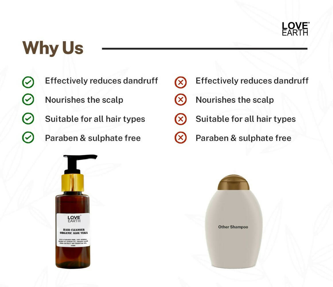 Love Earth Hair Cleanser with Organic Aloe Vera - Grab2buy