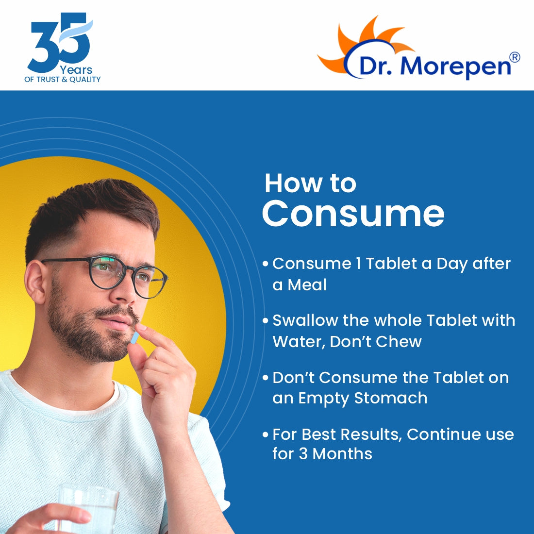 Dr. Morepen Multivitamins For Men With Omega 3 & Herbs - Grab2buy