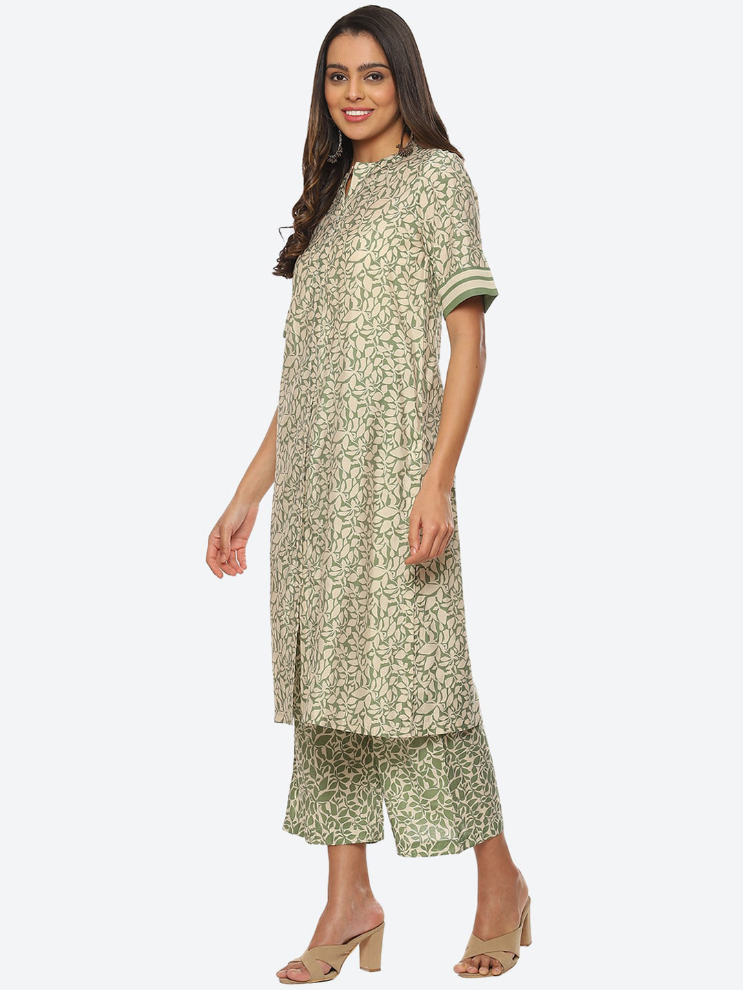 Biba Women Floral Printed Kurta with Trousers - Grab2buy