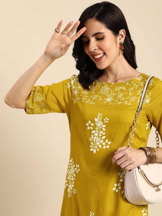 Anouk Floral Printed Round-Neck Regular Kurta | Grab2Buy