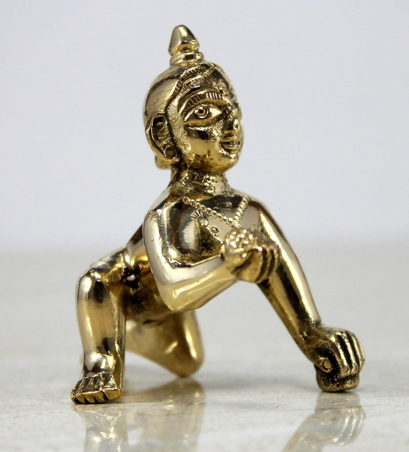 StonKraft Brass Laddoo Gopal Baby Krishna Murti Idol - Grab2buy