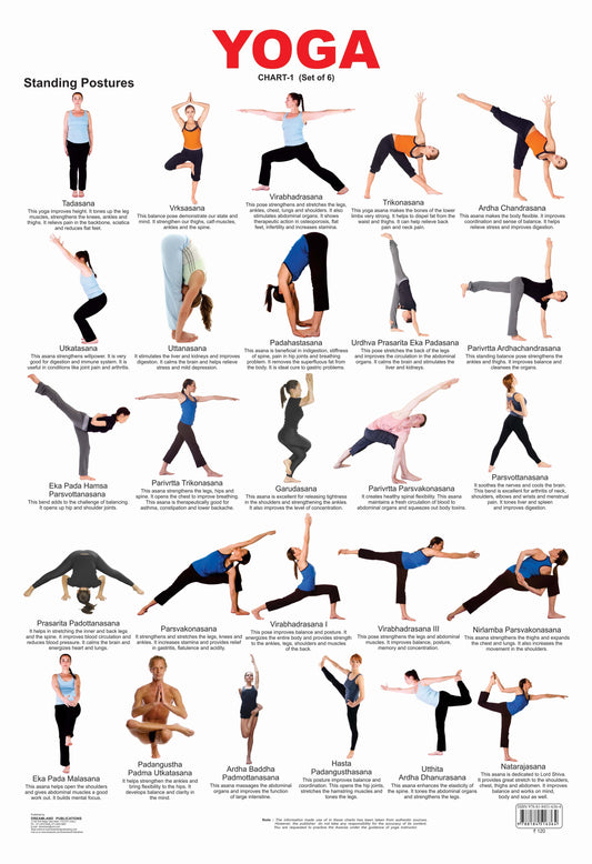 Dreamland Publications Educational Chart for Kids - Yoga Chart - 1