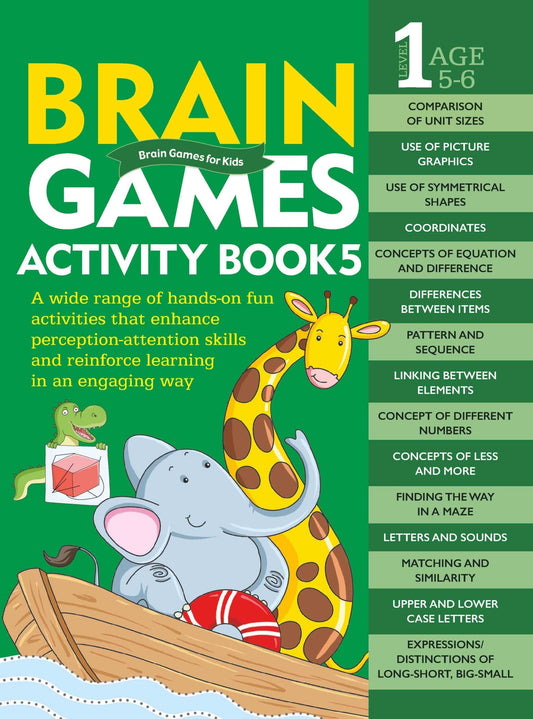 Brain Games for Kids : Brain Games Activity Book Level 1 : Book-5 - Om Books