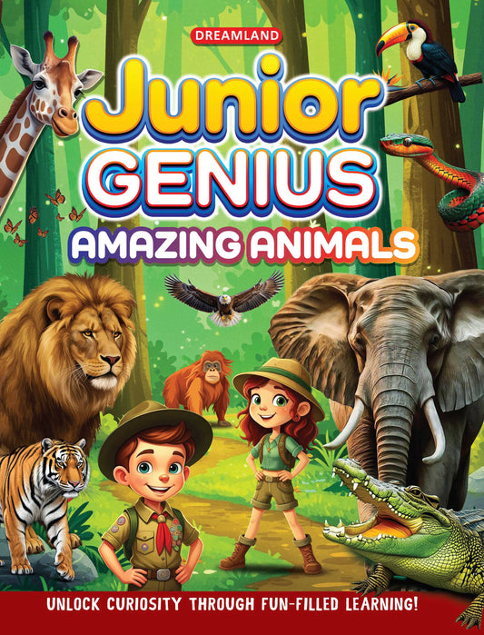 Dreamland Publications Junior Genius: Amazing Animals – A Fun-Filled Learning Book for Kids Age 7+ | Discover Incredible Creatures with Facts, Activities, and Puzzles - Distacart