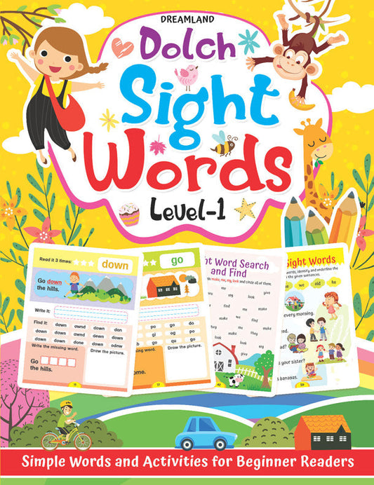Dreamland Dolch Sight Words Level 1- Simple Words and Activities for Beginner Readers