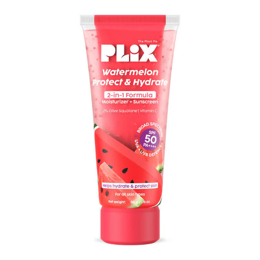 Plix Watermelon SPF PA++++ 50 Protect & Hydrate 2 In 1 Moisturizer + Sunscreen Grab2Buy PLIX The Plant Fix Grab2Buy