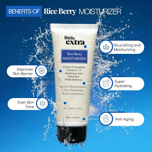 Little Extra Rice Berry Face Moisturizer, Lightweight & Non-Sticky for Glowing Skin, Brightening Grab2Buy Little Extra Grab2Buy