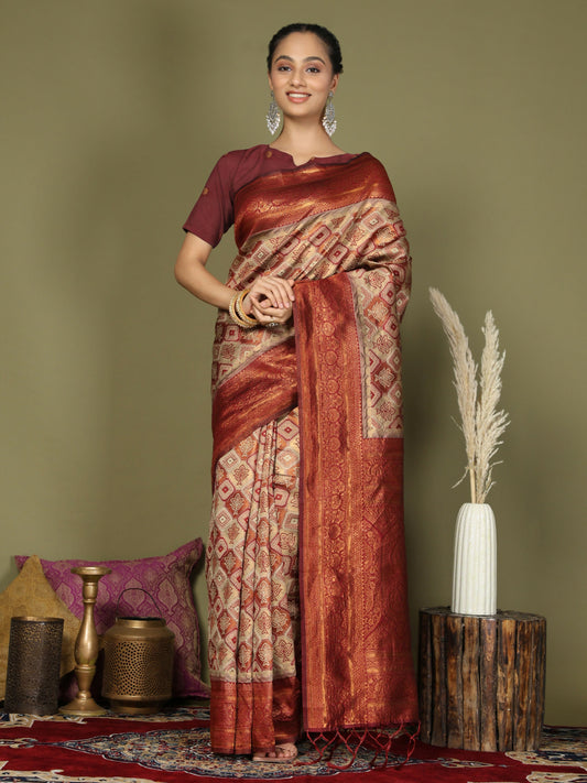 Shree Shyam Fashion Lichi Silk Cream Saree
