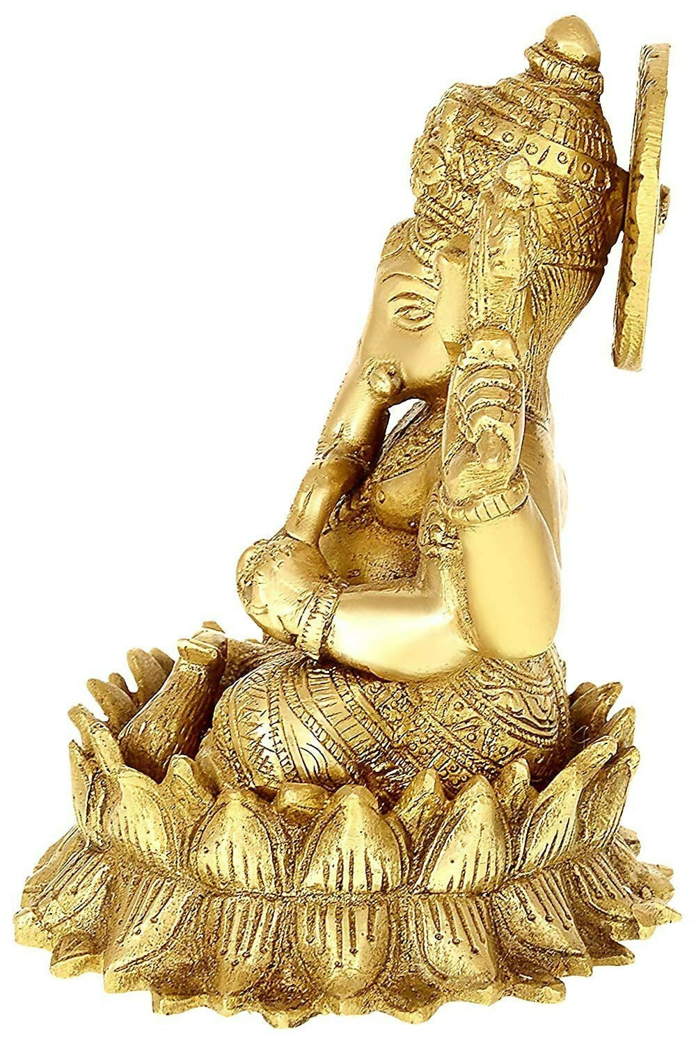 Umi Brass Lord Ganesha Sitting On Lotus - Grab2buy