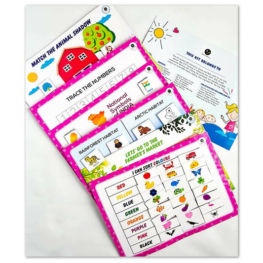 iLearnngrow Comprehensive English Kit - Activity Book for Kids to Learn English with 20 Interactive Worksheets for Age 2 - 6 years