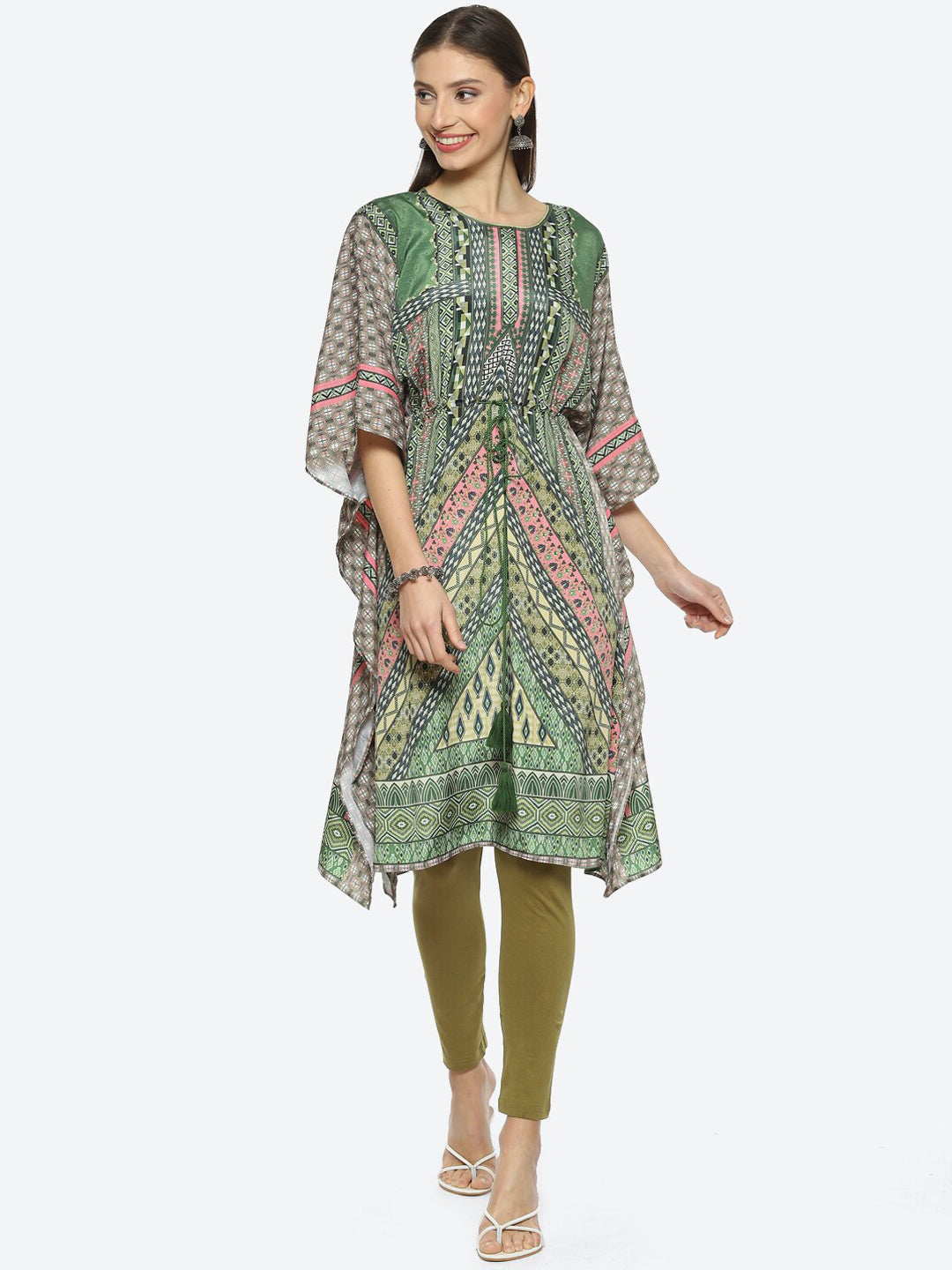 Biba Extented Sleeves Printed Kurta Set - Grab2buy