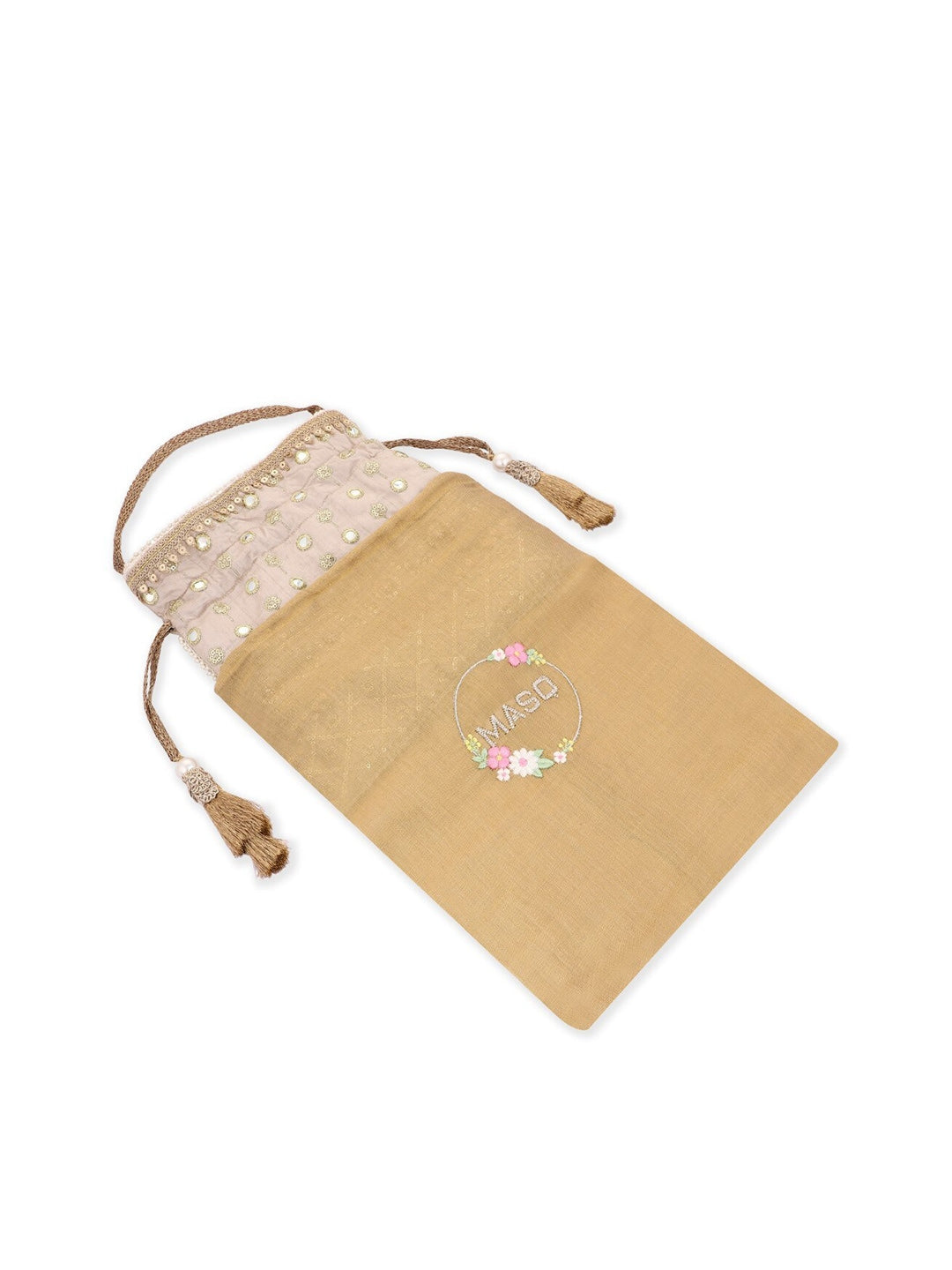 Masq Green & Red Embroidered Potli Clutch - Grab2buy