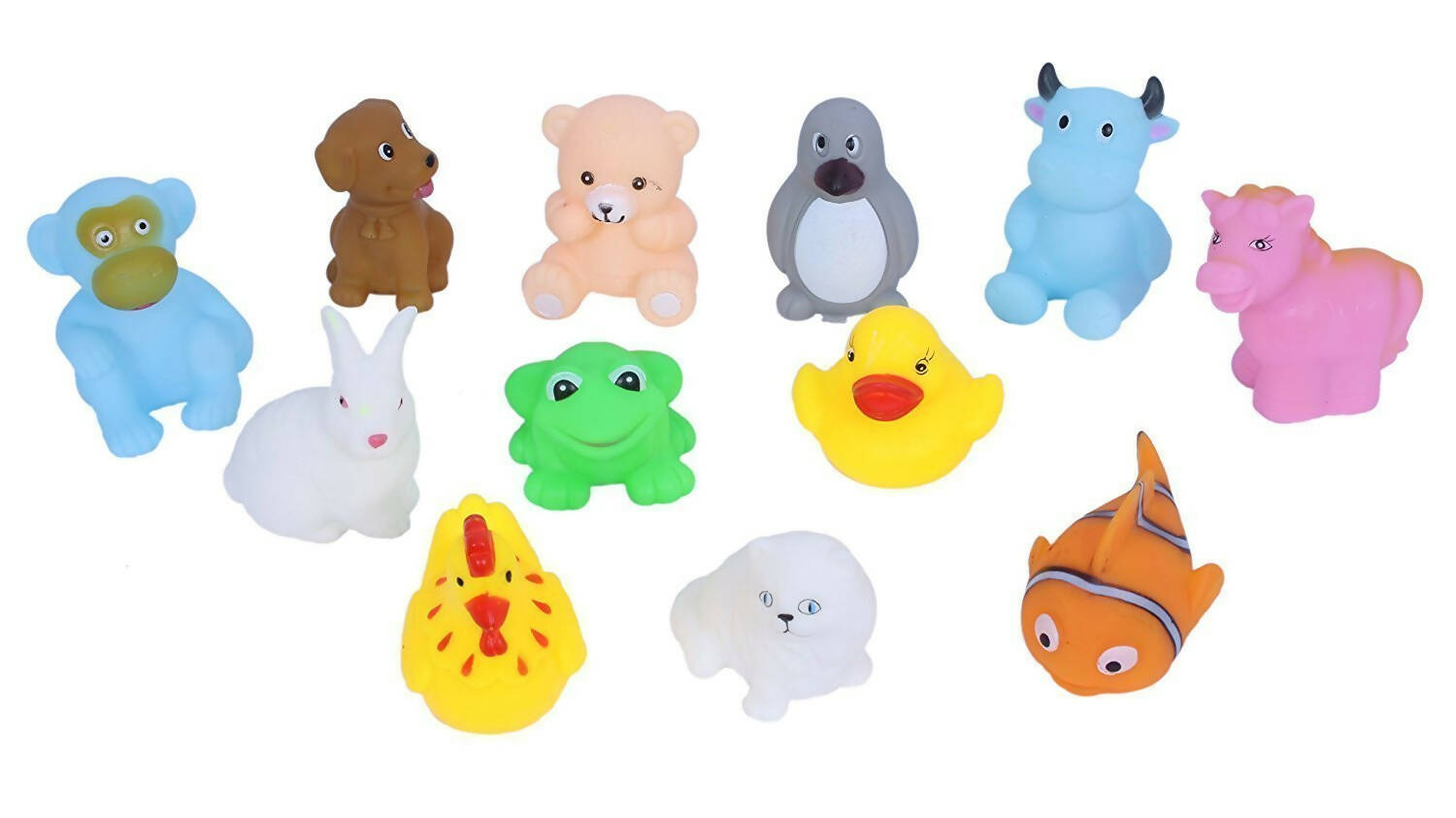 Cable World Plastic Baby Bath Chu Chu Colorful Animal Shape Toy (Multicolor, Multi Design) - Grab2buy