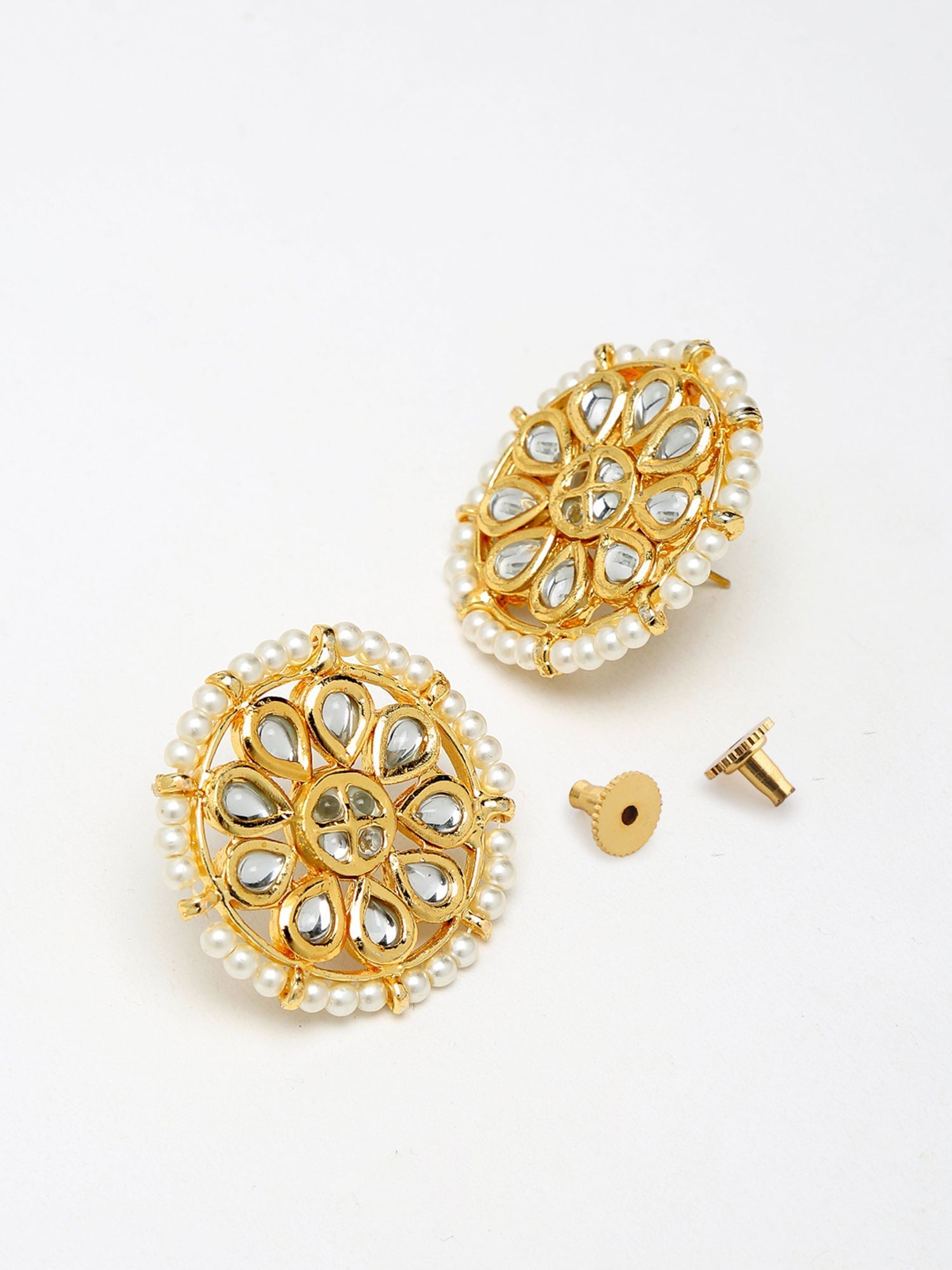 Pearl Kundan Choker With Studs - Ruby Raang - Grab2buy