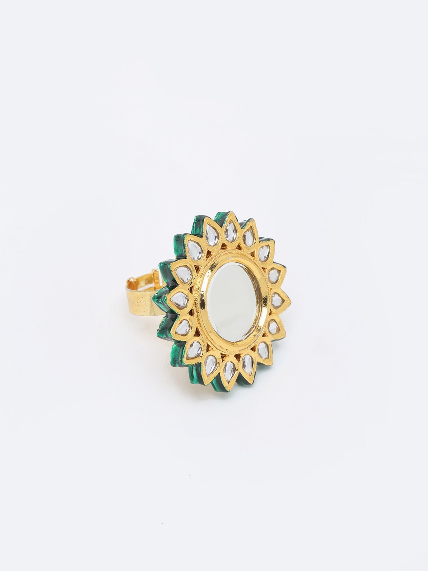 Kundan Cocktail Ring - Ruby Raang - Grab2buy