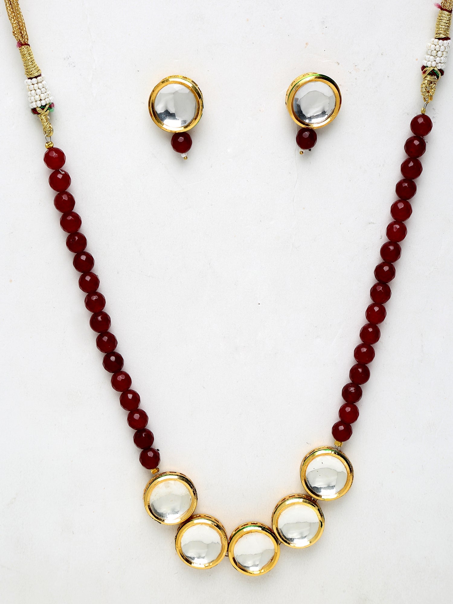 Kundan Neckpiece With Studs - Ruby Raang - Grab2buy