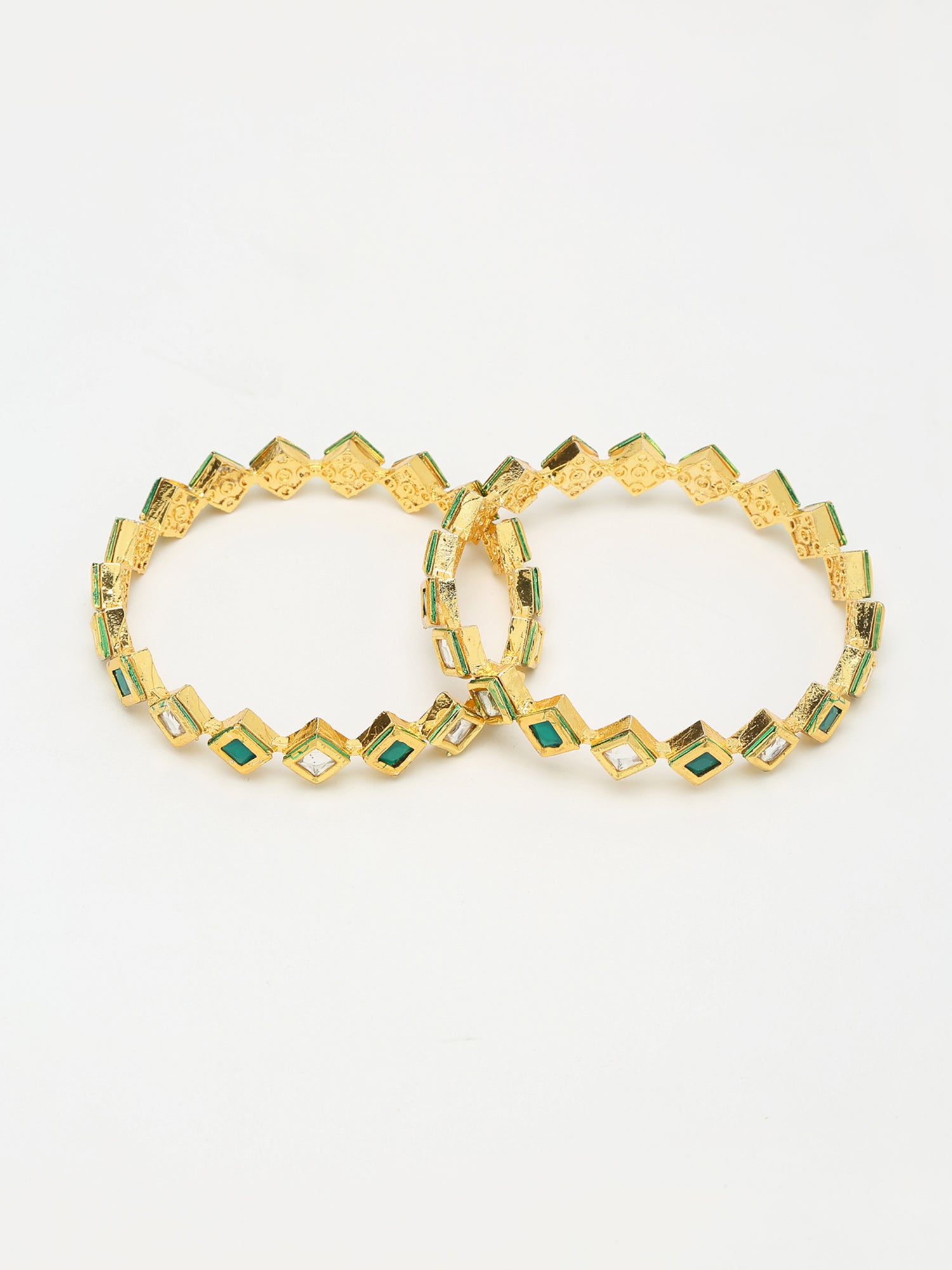 Kundan Bangles Set Of 2 - Ruby Raang - Grab2buy