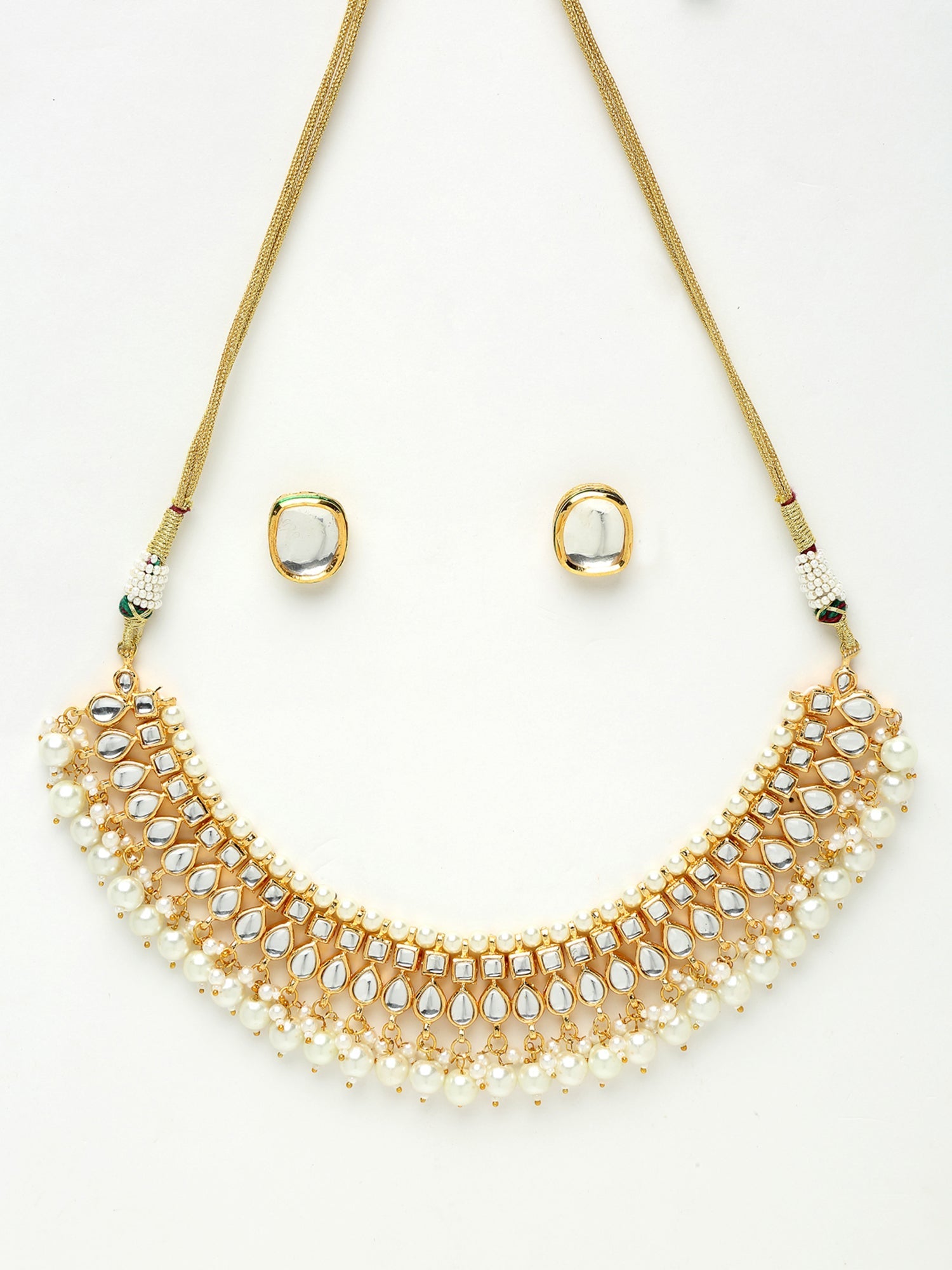 Kundan Choker With Pearls & Studs - Ruby Raang - Grab2buy