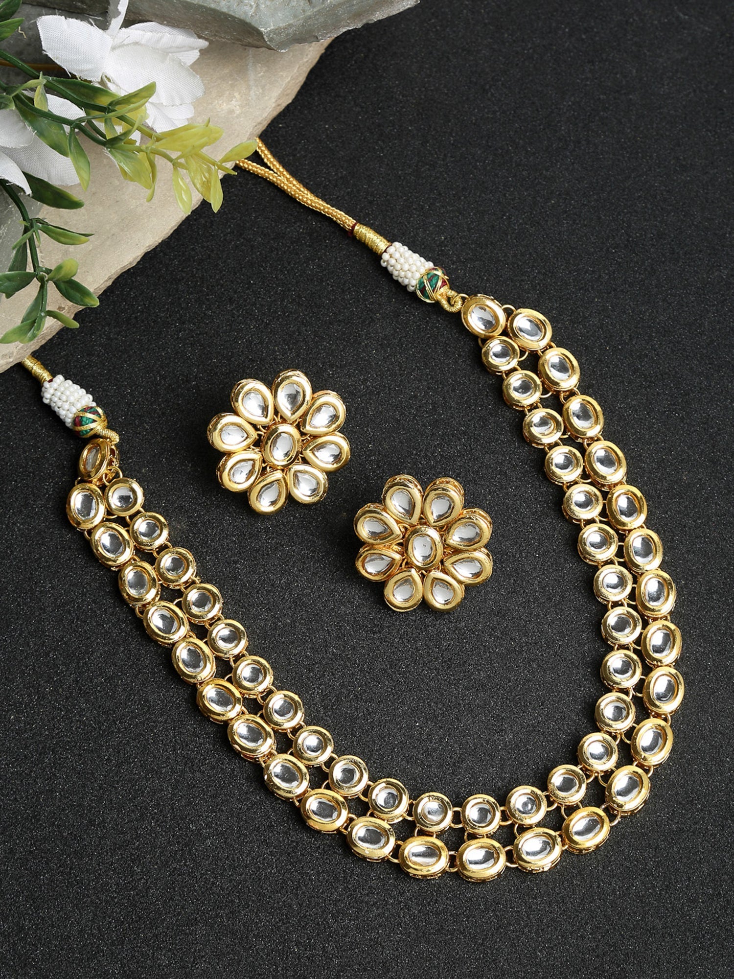 Kundan Choker With Studs - Ruby Raang - Grab2buy