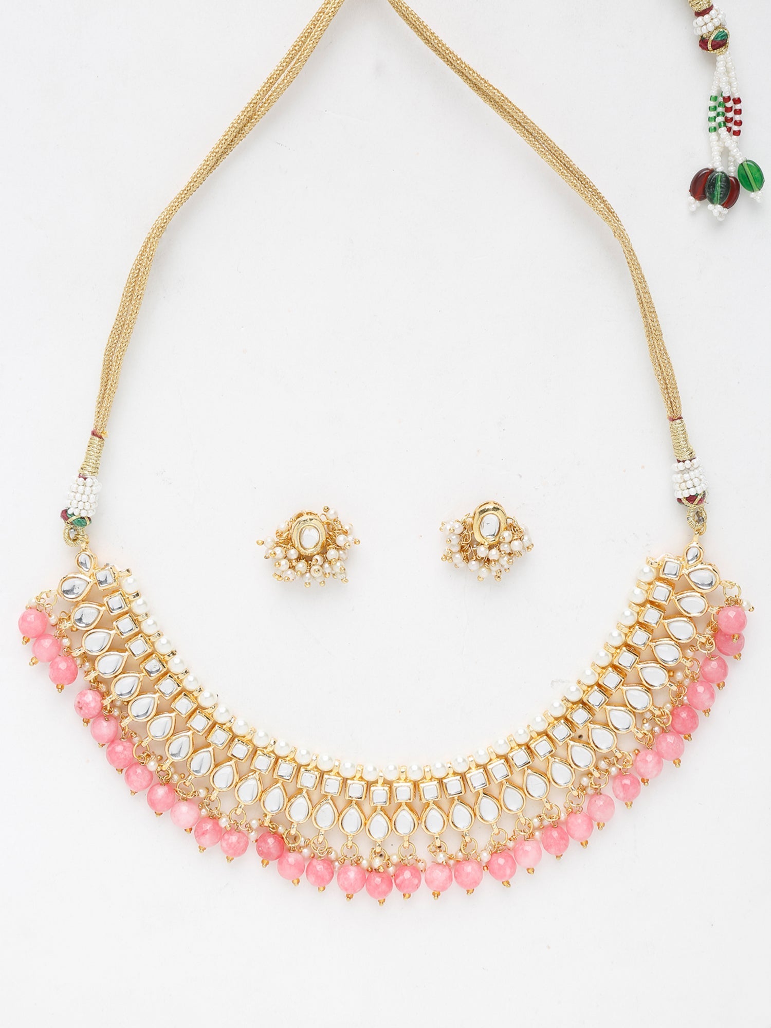 Stone Kundan Choker With Studs - Ruby Raang - Grab2buy
