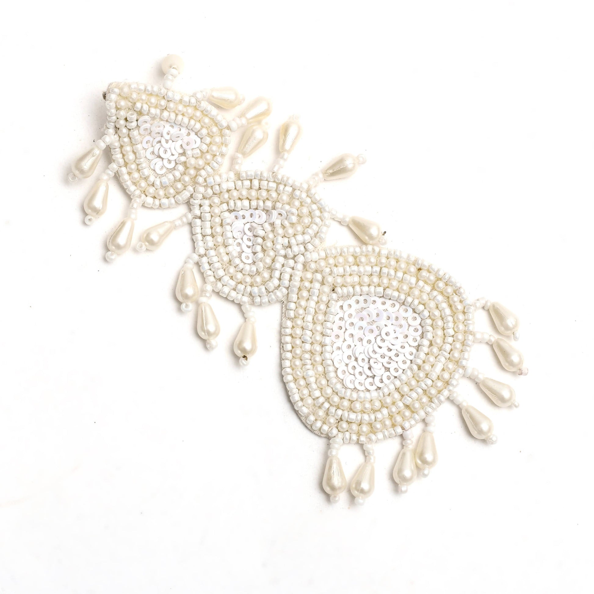 Mominos Fashion Johar Kamal Handicraft Off White Pearls Earrings - Grab2buy