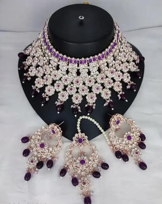 Jewel City Luxurious Silver-Plated Bridal Jewelry Set with Purple Accents Grab2Buy Jewel City Grab2Buy